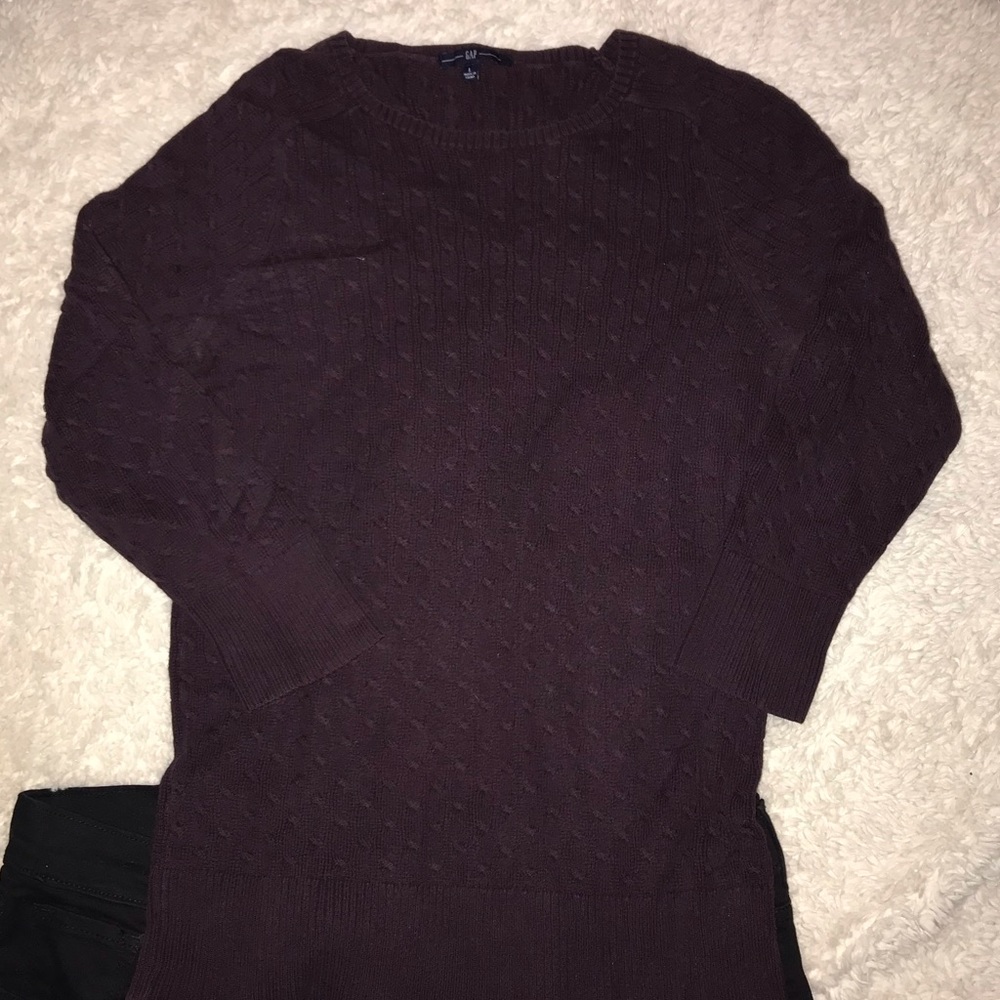 Plum crew neck ¾ Sweater